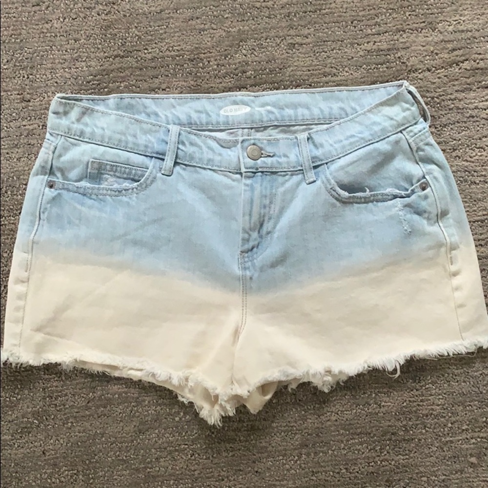 Bleached Ombré Denim Shorts